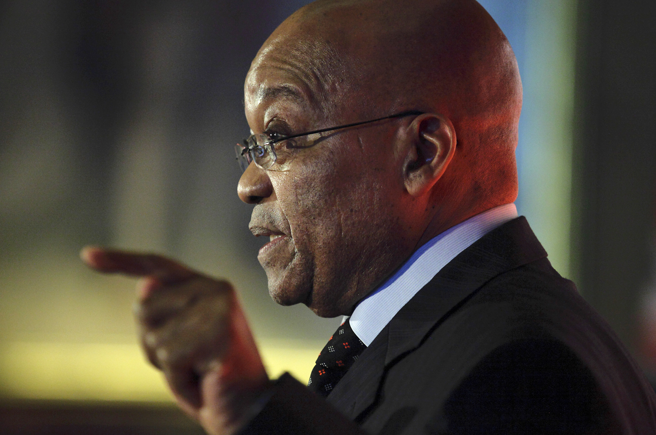South Africa's President Jacob Zuma speaks at the UK/South Africa Business Seminar in London