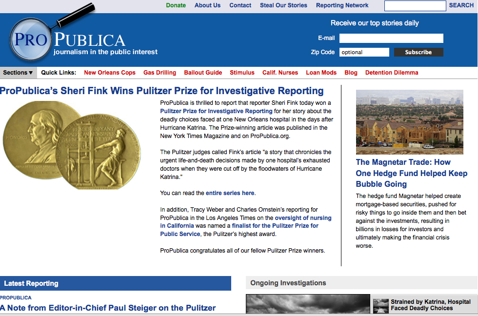 Online’s Bar-Mitzvah: A Pulitzer Prize for Investigative Journalism