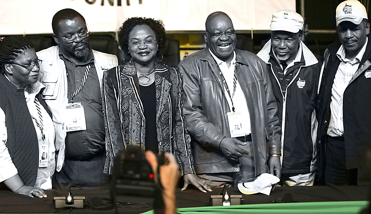 The newly elected top six-members of the ANC pose in Polokwane