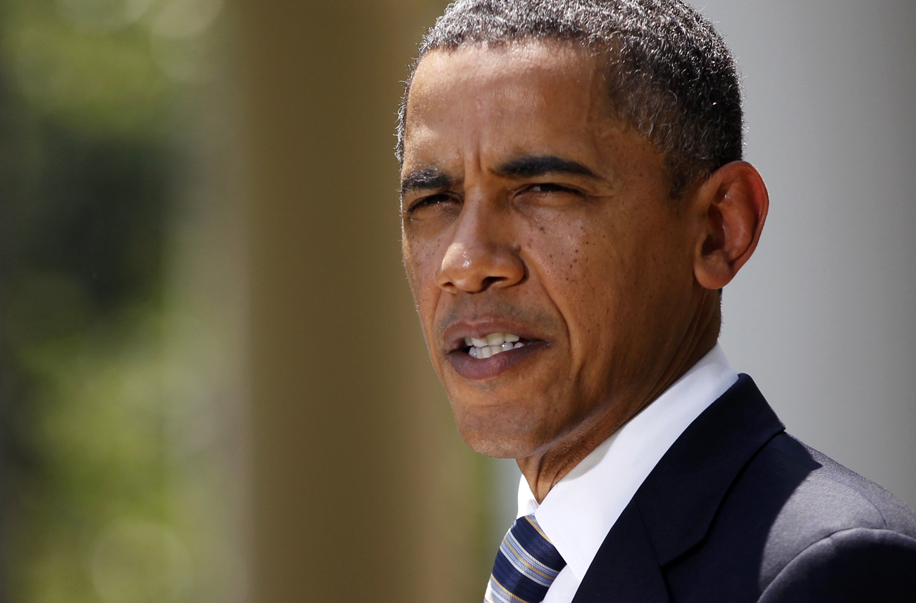 U.S. President Obama speaks to the media in the Rose Garden of the White House in Washington