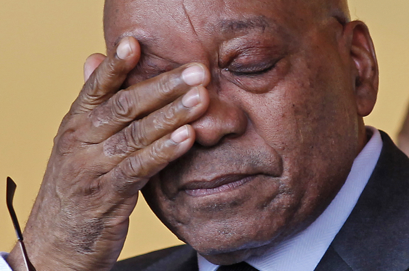 South African President Jacob Zuma gestures during the Freedom Day celebrations in Pretoria