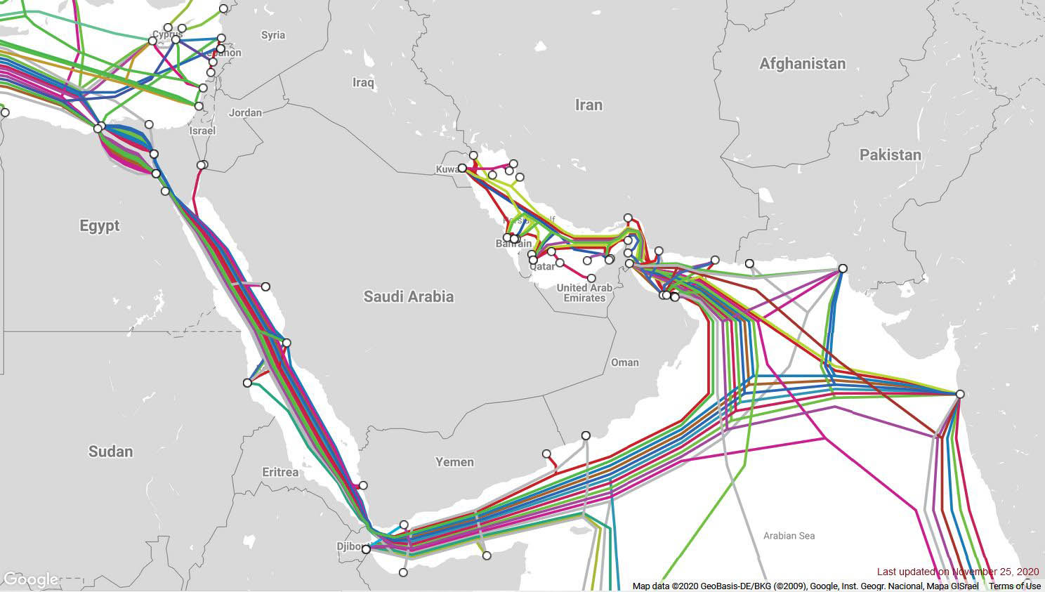 declassified-gulf-spy inset 10 Submarine cable map Oman
