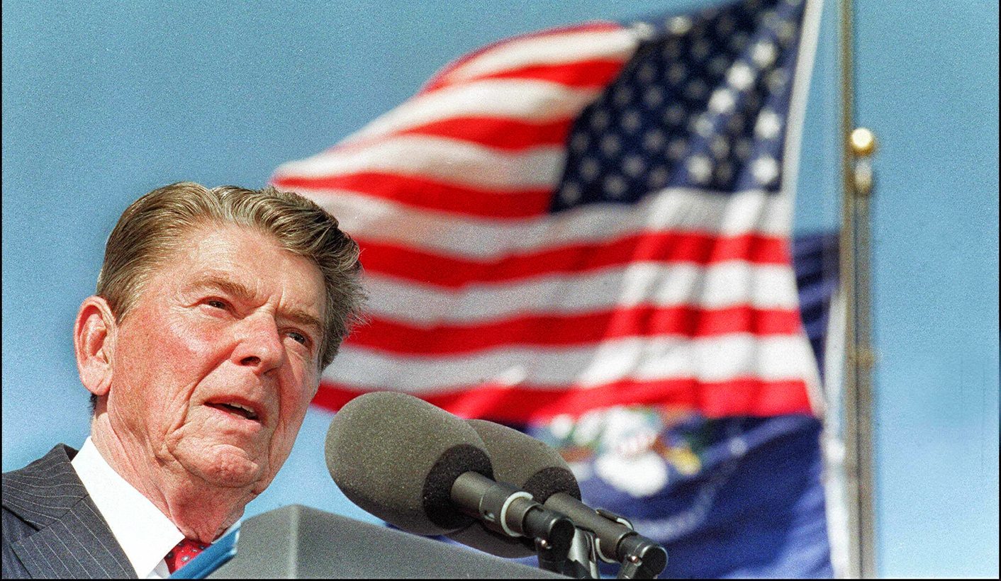 Ronald Reagan giving a speech