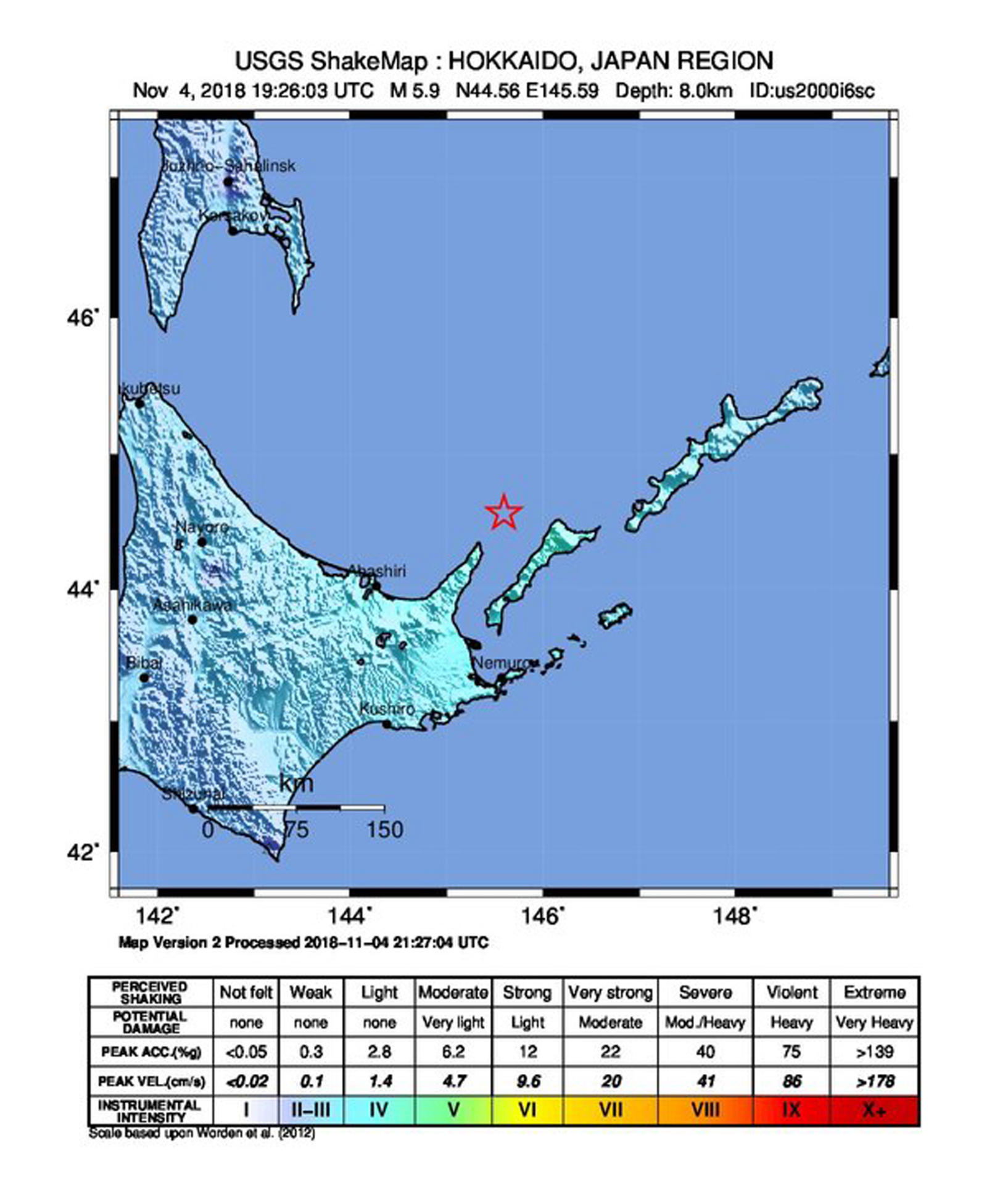 A 5.9 magnitude earthquake strikes north Japan