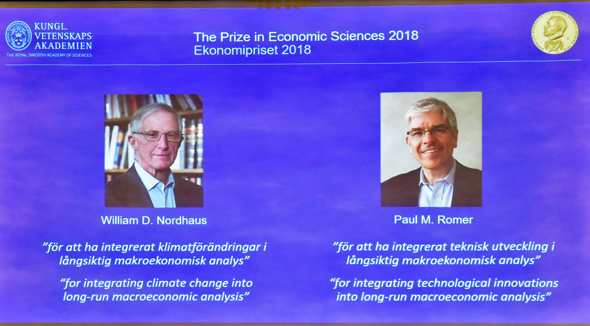US 'green growth' duo win Nobel Economics Prize