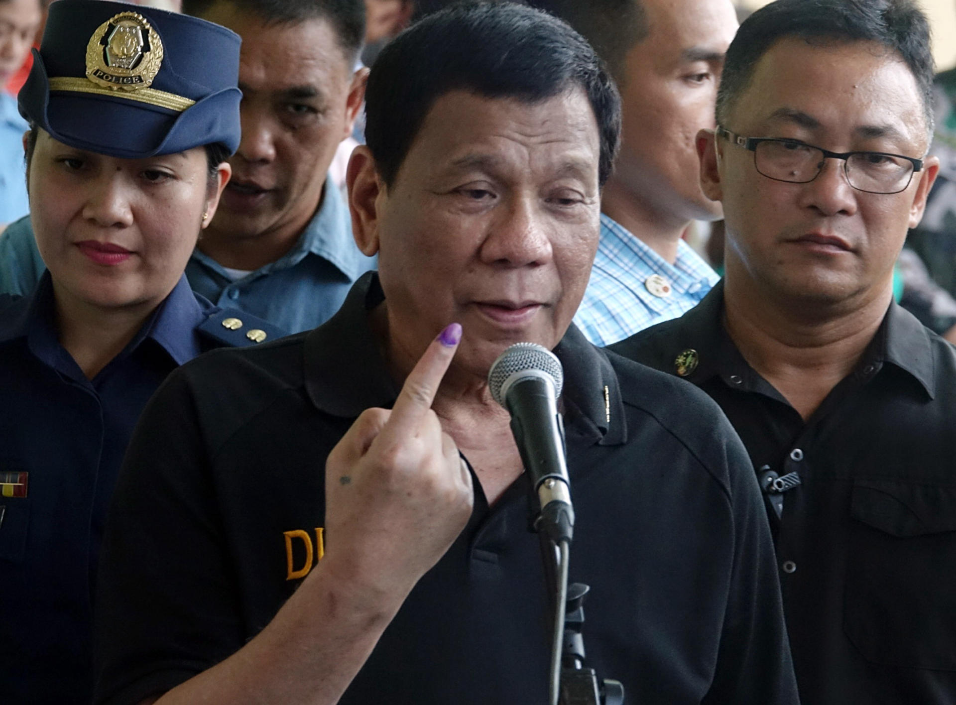 President Rodrigo Duterte votes in Philippines mid-term elections in Davao city