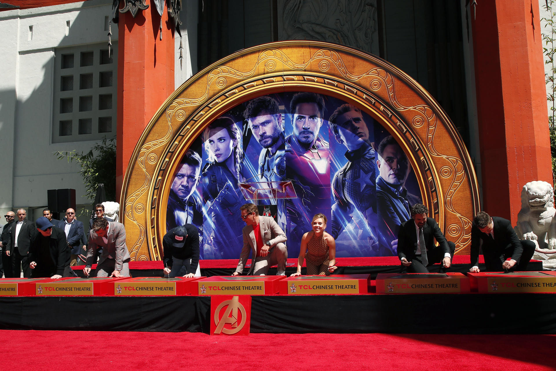 Avengers cast handprints ceremony