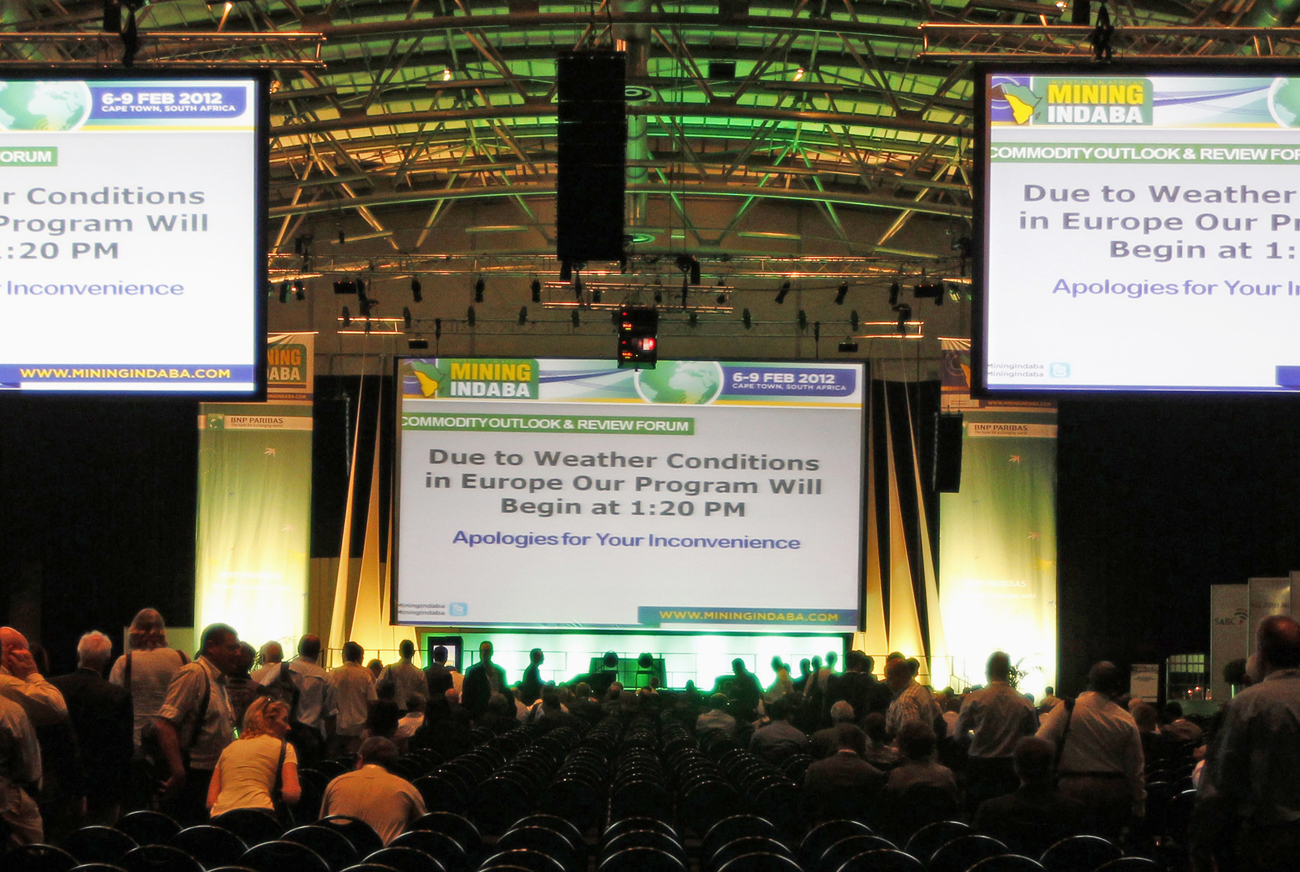 Delegates await the start of the Investing in Africa Mining Indaba in Cape Town