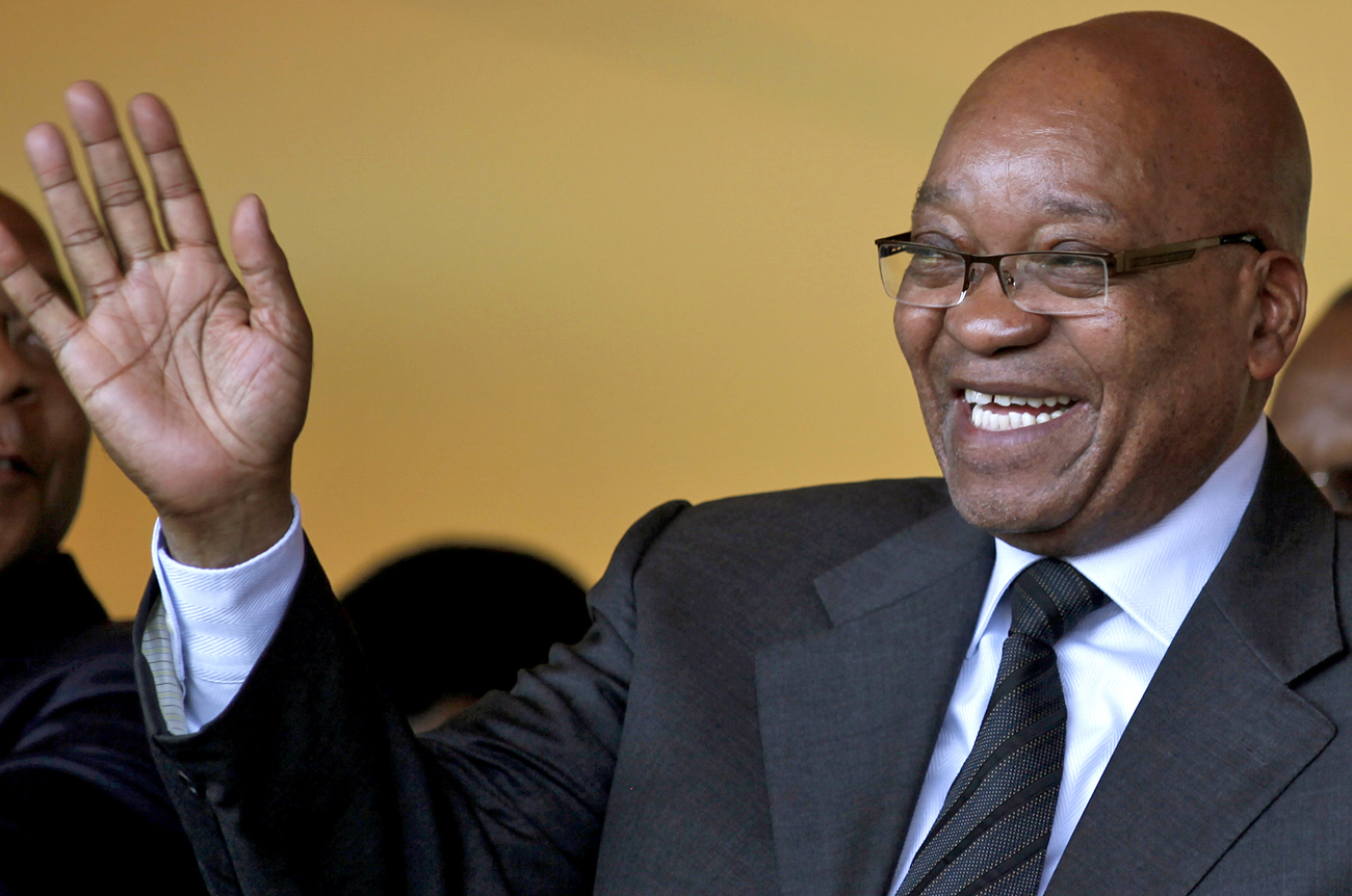 South African President Jacob Zuma gestures during the Freedom Day celebrations in Pretoria