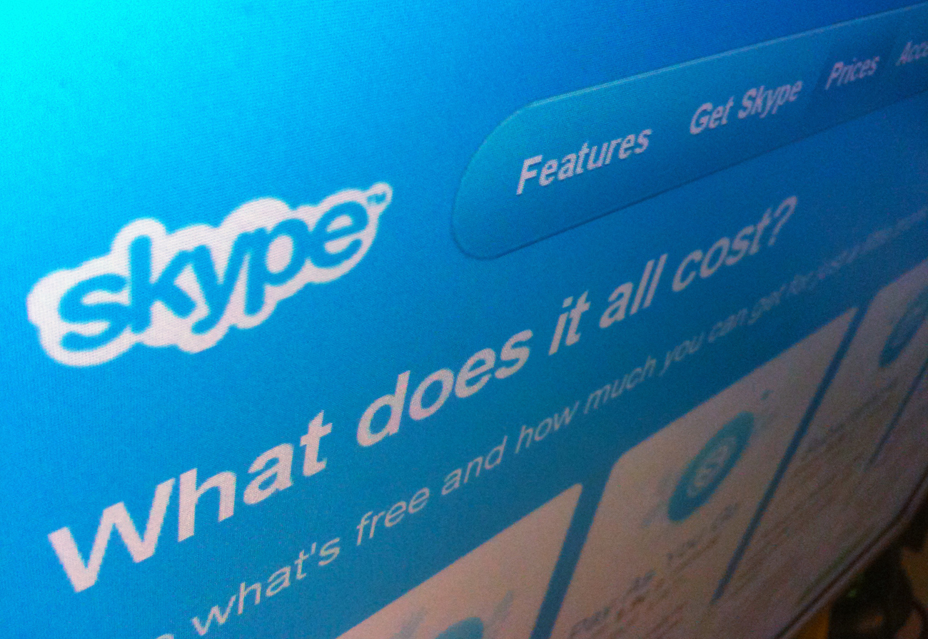 A page from the Skype website is seen in Singapore