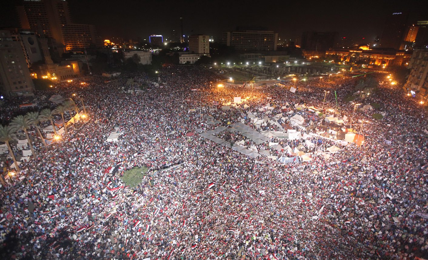 Protesters opposing Egyptian President Mohamed Mursi gather during a demonstration at Tahrir Square in Cairo