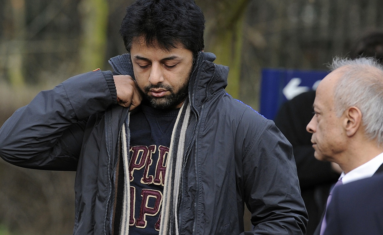 Businessman Shrien Dewani arrives with his father Prakash Dewani to attend his bail hearing at Belmarsh Magistrates' Court in London