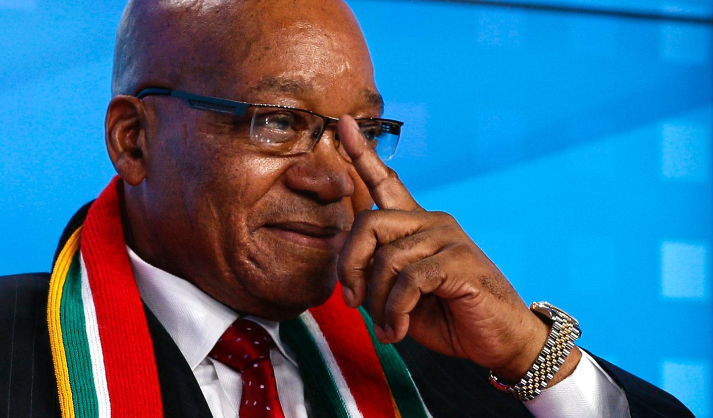 South Africa's President Zuma gestures during the annual meeting of the World Economic Forum (WEF) in Davos