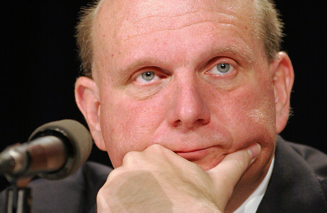 Microsoft CEO Steve Balmer listens to shareholders questions at annual meeting