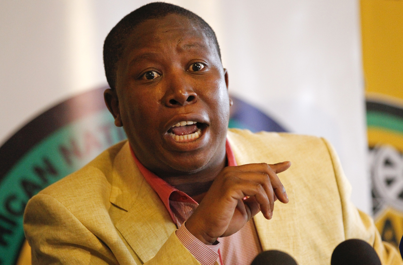 Julius Malema, leader of the ANCYL, speaks to the media at the ANC headquarters in Johannesburg