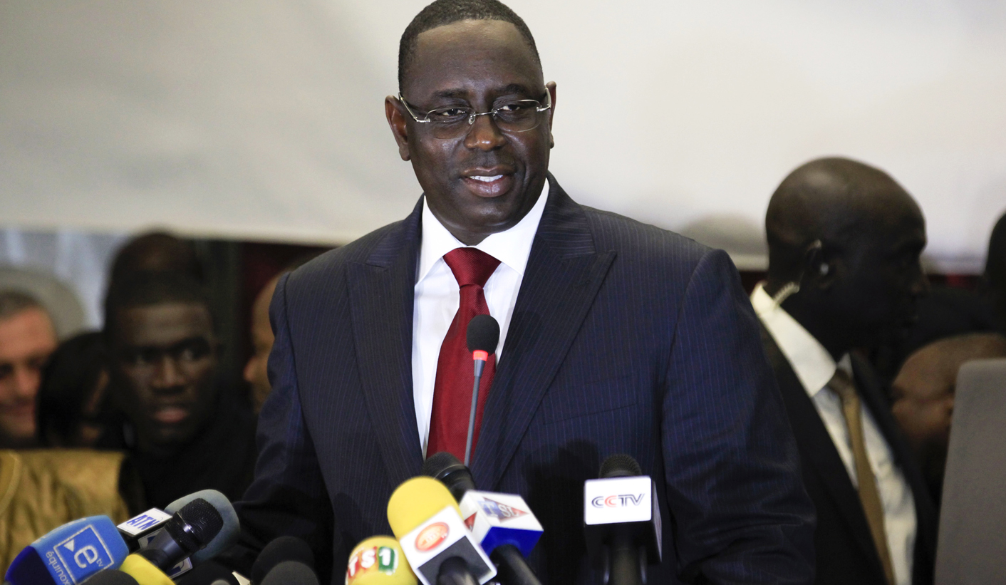 Senegalese opposition presidential candidate Sall speaks at news conference in Dakar