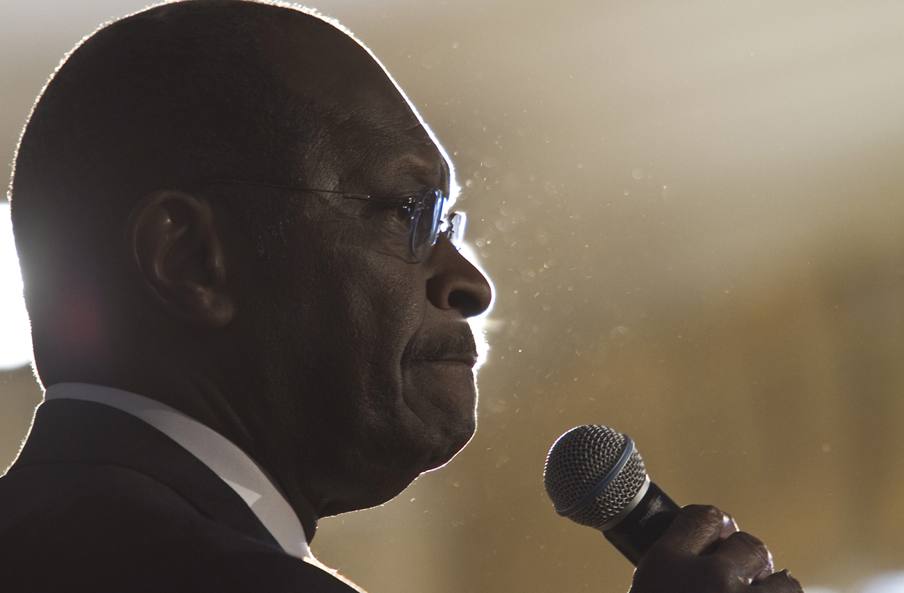 U.S. Republican presidential candidate Herman Cain speaks at a town hall event at The Magnolia Room at Laurel Creek in Rock Hill, South Carolina