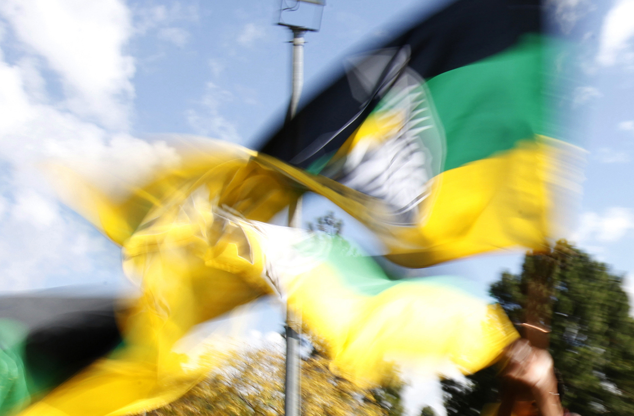African National Congress (ANC) supporters arrive for the Freedom Day celebrations in Pretoria