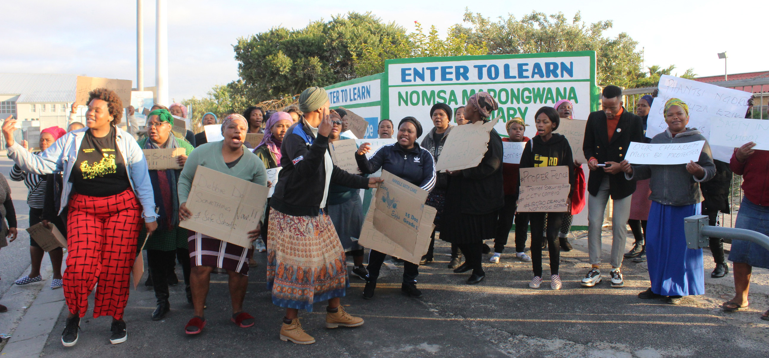 Parents protest after school suffers rash of robberies