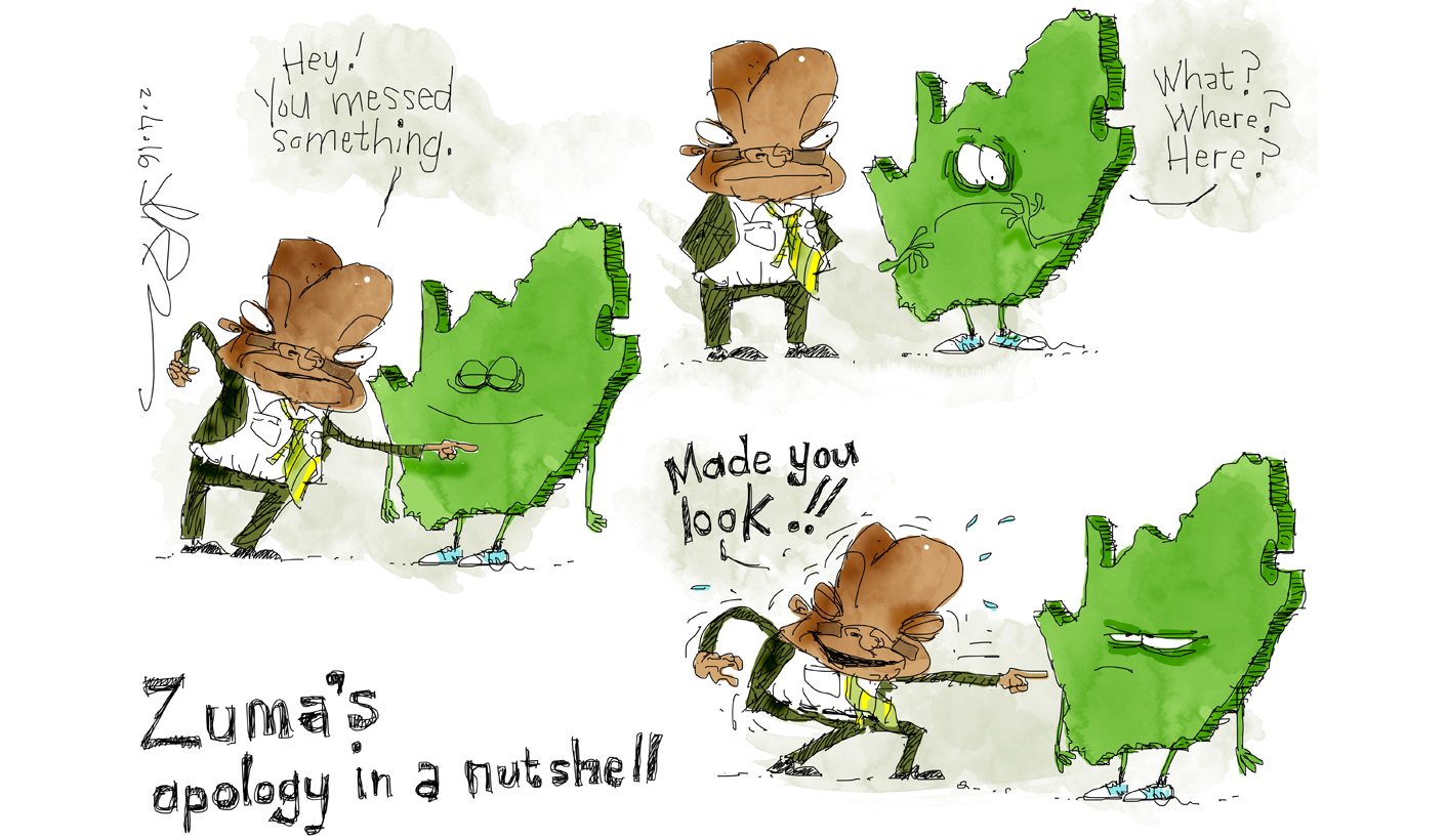 Cartoon: Zuma's apology in a nutshell