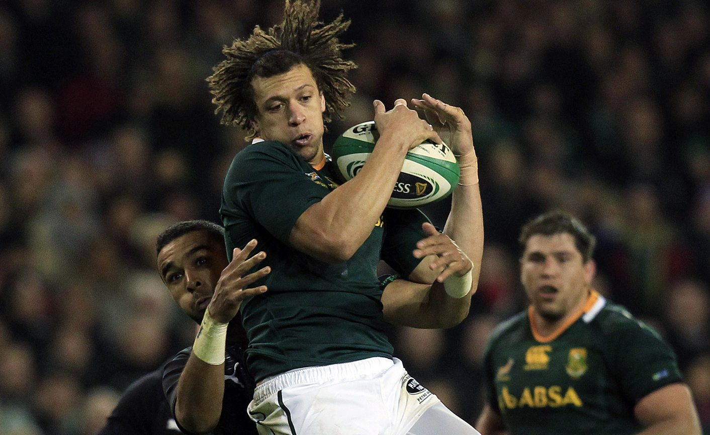 South Africa's Kirchner captures ball against Ireland in international rugby union match at the Aviva Stadium in Dublin
