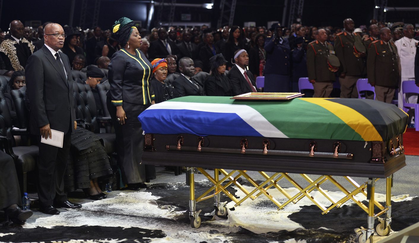 South African President Jacob Zuma attends the funeral ceremony of former South African President Nelson Mandela in Qunu