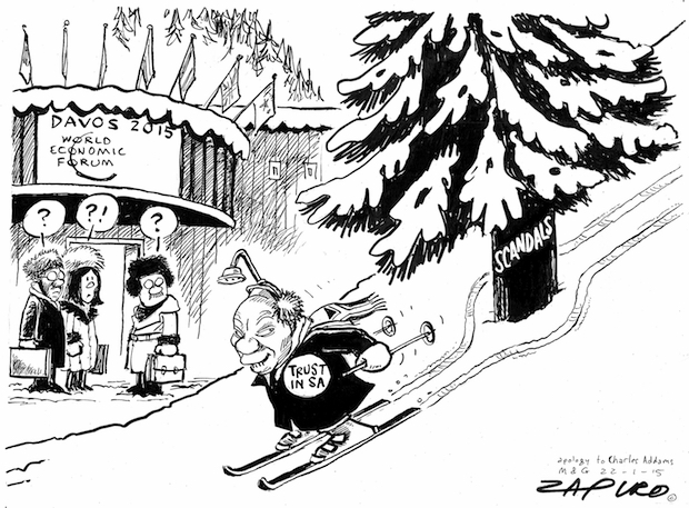 Jacob Zuma's Motto "Trust in South Africa" at WEF Davos