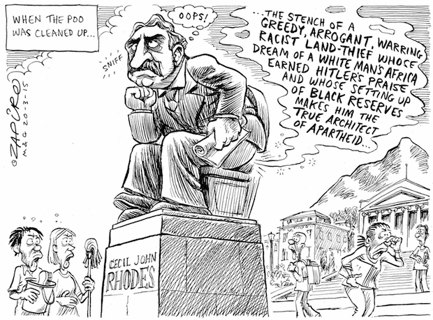 Cecil John Rhodes Statue pelted with Excrement at UCT