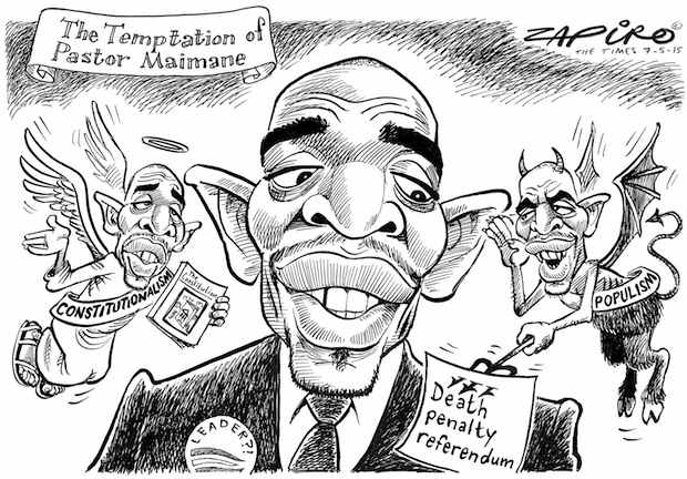 Flip-flop Support for Referendum on Death Penalty by Pastor Mmusi Maimane