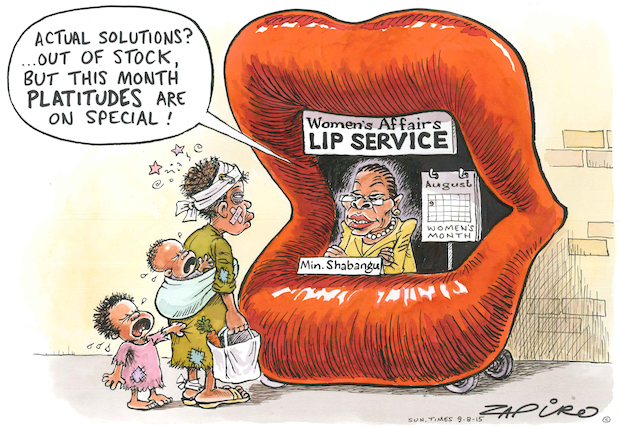 Susan Shabangu - Lip service to Women Services