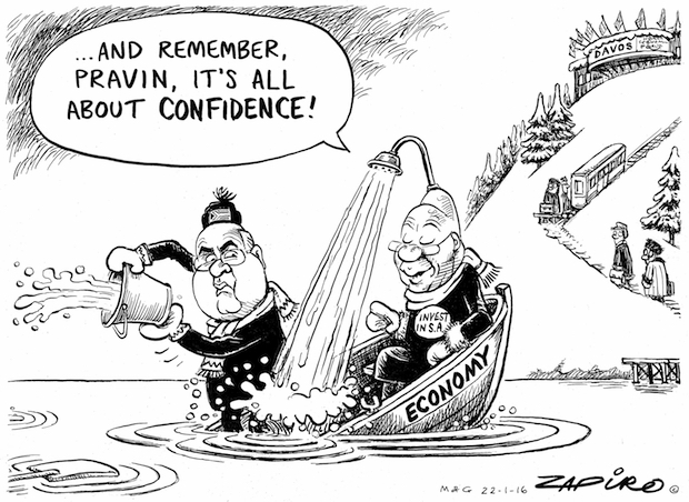 Jacob and Pravin at DAVOS trying to stimuate investment in the South Africa economy