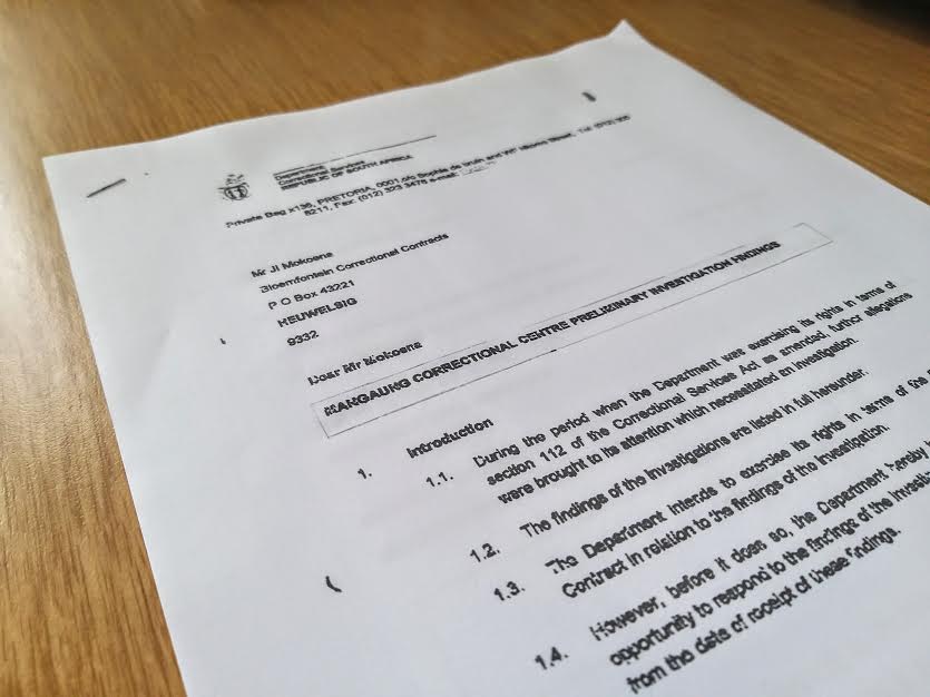 Official report into Bloemfontein prison reveals mistreatment of inmates