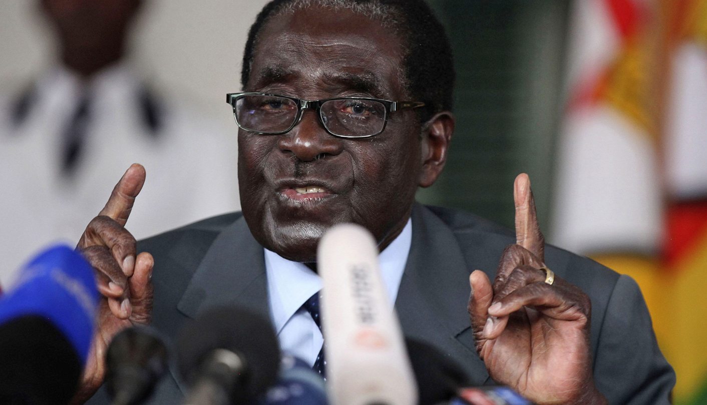 Zimbabwe's President Mugabe addresses a media conference at State house in Harare, on the eve of the country's general elections
