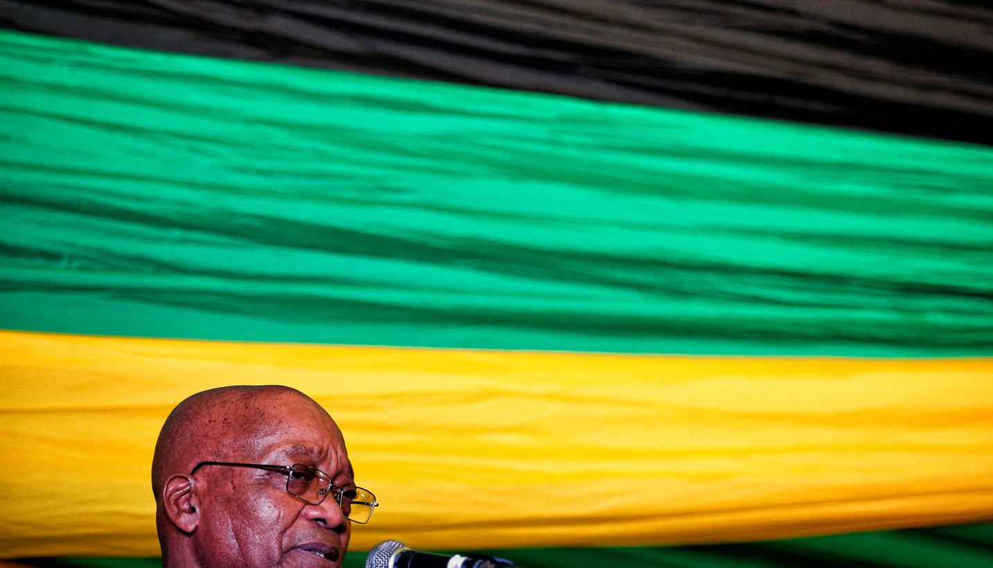 South African President Jacob Zuma speaks at the City Hall in Pietermaritzburg