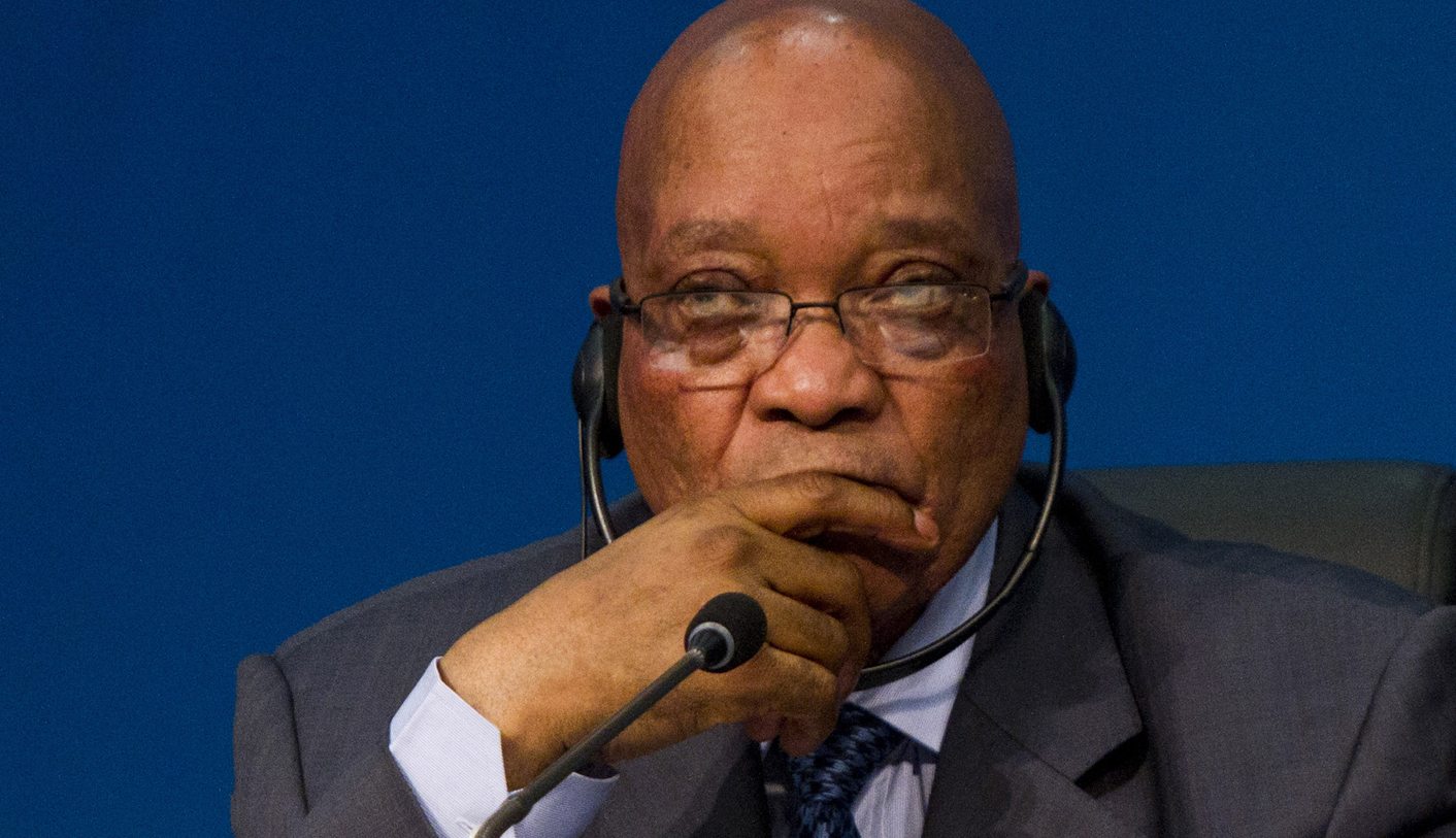 South Africa's President Jacob Zuma listens during closing remarks at the 5th BRICS Summit in Durban