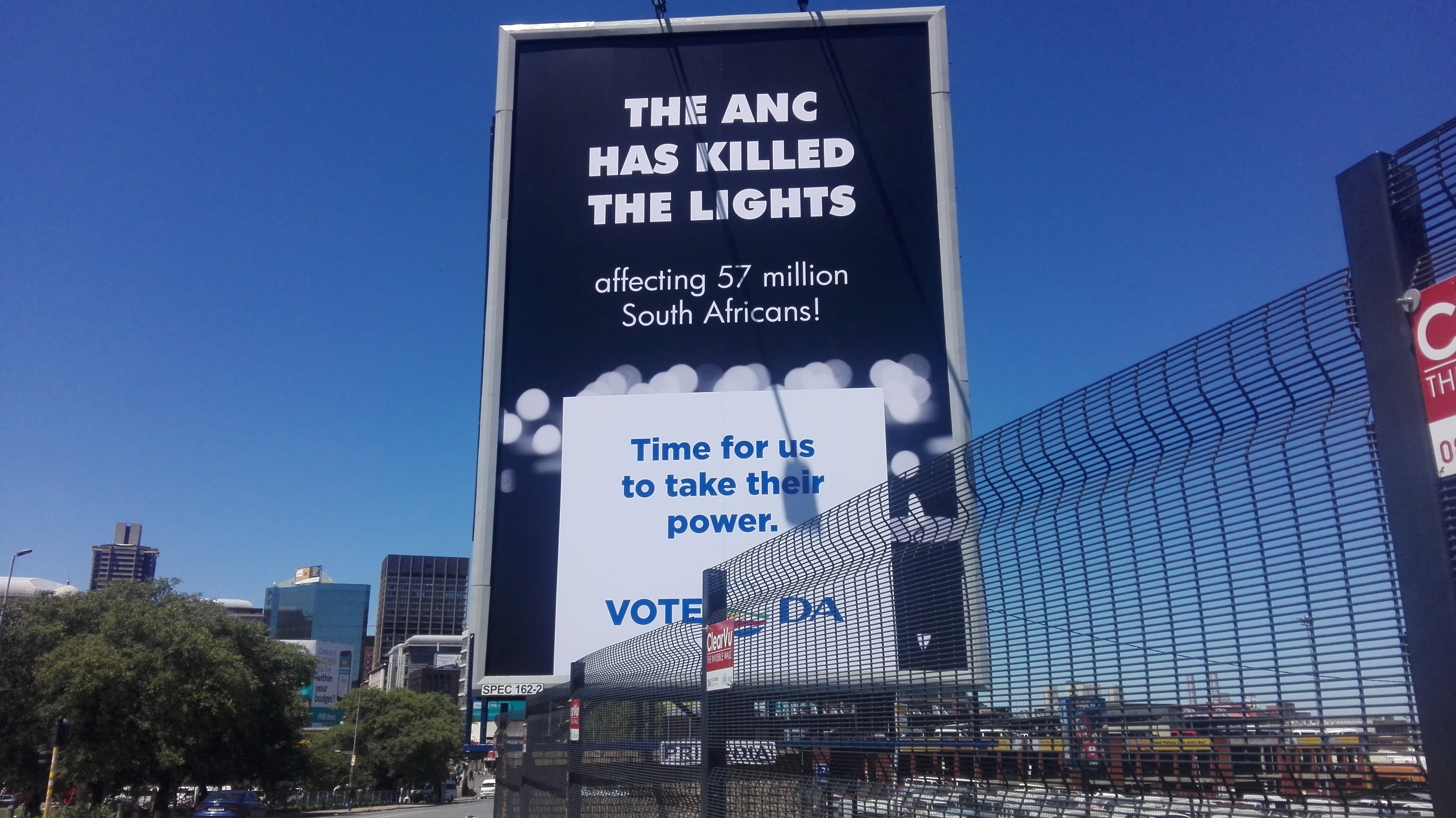 DA’s latest billboard set alight