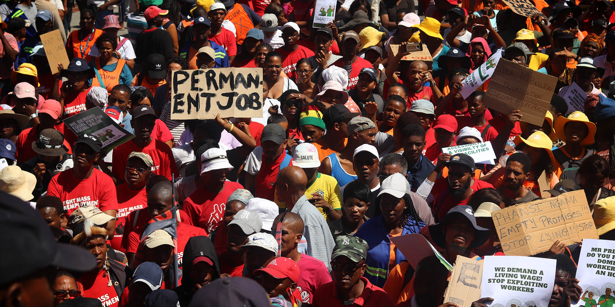 Give us a People’s Budget, protesters demand ahead of Mboweni address