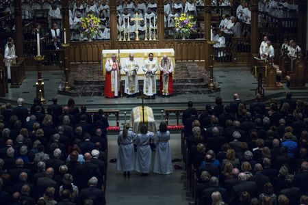 Past presidents, family and friends bid farewell to Barbara Bush