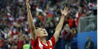 Denis Cheryshev of Russia celebrates scoring the 2-0 during the FIFA World Cup 2018 group A preliminary round soccer match between Russia and Egypt in St.Petersburg, Russia, 19 June 2018. EPA-EFE/ETIENNE LAURENT <br>(RESTRICTIONS APPLY: Editorial Use Only, not used in association with any commercial entity - Images must not be used in any form of alert service or push service of any kind including via mobile alert services, downloads to mobile devices or MMS messaging - Images must appear as still images and must not emulate match action video footage - No alteration is made to, and no text or image is superimposed over, any published image which: (a) intentionally obscures or removes a sponsor identification image; or (b) adds or overlays the commercial identification of any third party which is not officially associated with the FIFA World Cup)  EPA-EFE/ETIENNE LAURENT   EDITORIAL USE ONLY  EDITORIAL USE ONLY  EDITORIAL USE ONLY
