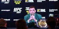 Dricus Du Plessis of South Africa speaks to the media after beating Sean Strickland of the United States and winning the middleweight title during the UFC 297 event at Scotiabank Arena on 20 January 2024 in Toronto, Ontario, Canada.  (Photo: Vaughn Ridley/Getty Images)