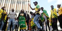 ANC supporters chanting outside the Bloemfontein high court in support of suspended ANC secretary-general Ace Magashule. (Photo: Lihlumelo Toyana)
