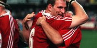 lawrence dallaglio celebrates with keith wood