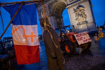 French farmers block Paris streets in protest against Mercosur trade deal