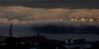 Fog covers the Ferrol estuary, A Coruna, Galicia region of northwest Spain, 18 December 2023.  EPA-EFE/Cabalar