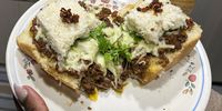 Ray Mahlaka’s beefy mince and mashed potato kota. (Photo: Ray Mahlaka)<br>