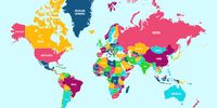 Political world map. Detailed continents, countries borders and names atlas for global travel, statistic or infographic design vector illustration. Colorful map with national boundaries.(Photo:iStock)