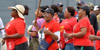 Nehawu members protest at Livingstone Hospital, Eastern Cape an 7 March 2023. (Photo: Deon Ferreira)