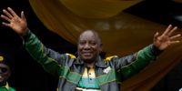 ANC President Cyril Ramaphosa addresses supporters at a rally at a college in Esikhawini, KwaZulu-Natal, on 4 May 2019. Photo: Aisha Abdool Karim