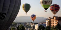 Some hot air balloons take off during the 23th European Balloon Festival in Igualada, near Barcelona, Spain, 11 July 2019. More than 60 balloons take part in the festival which is regarded one of the most important events of its kind in Spain and southern Europe. The annual ballooning event, that according to its organizers attracts up to 25,000 spectators every year, is held this year from 10 to 14 July 2019.  EPA-EFE/SUSANNA SAEZ