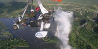 Microlight flight over the Victoria Falls. Photographer: Derek Reynish<br>